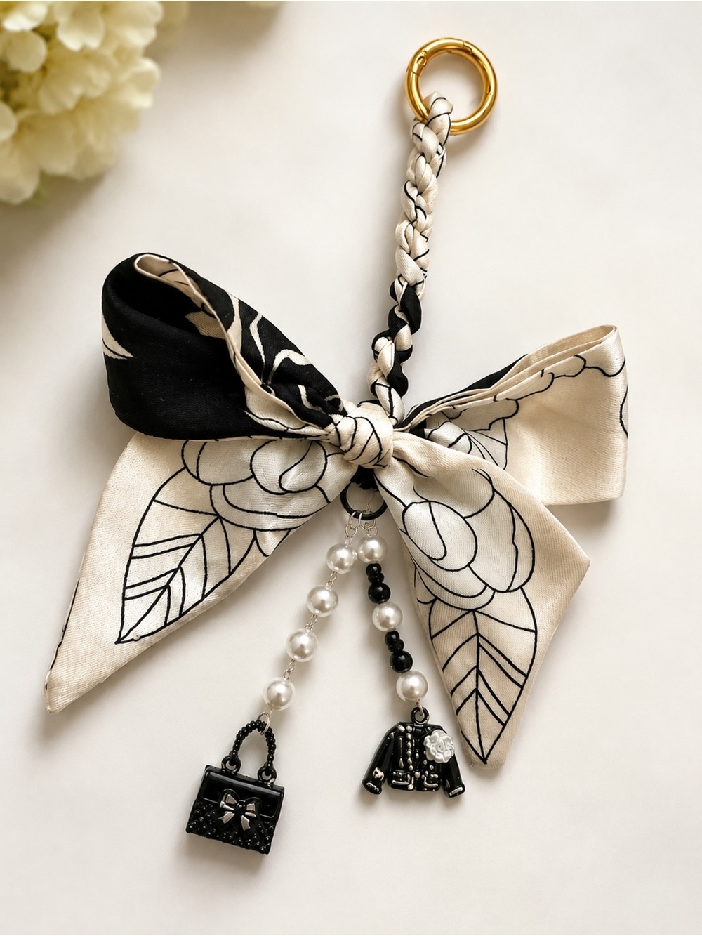 Elegant Bow Bag Charm Keychain